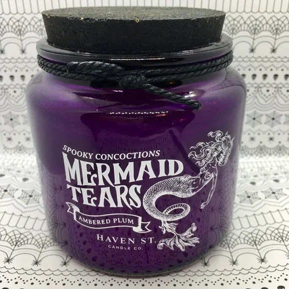 Halloween Mermaid Tears 2 Wick Candle Ambered Plum Spooky Concoctions - Picture 3 of 9